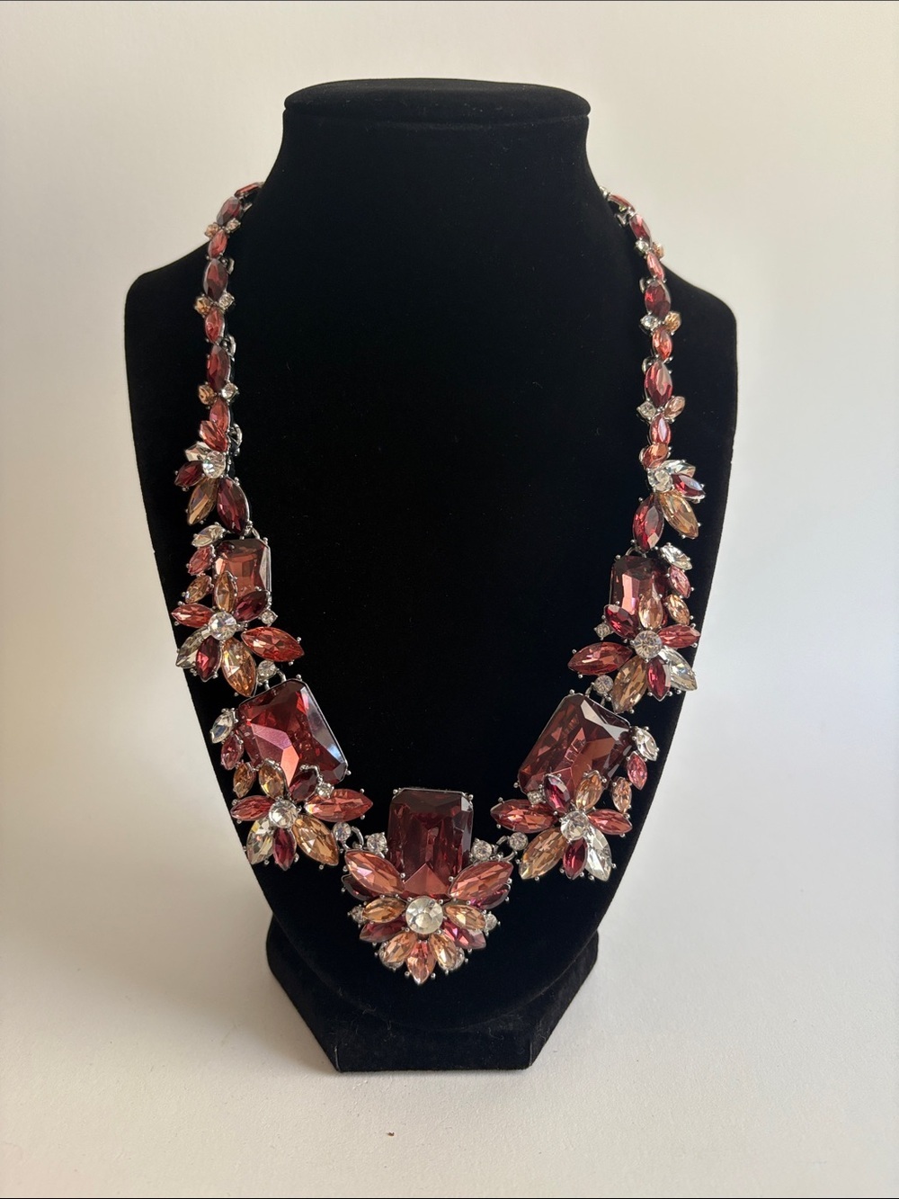 Charter Club Pink Crystal Floral Statement Necklace Women Jewelry - Picture 1 of 4